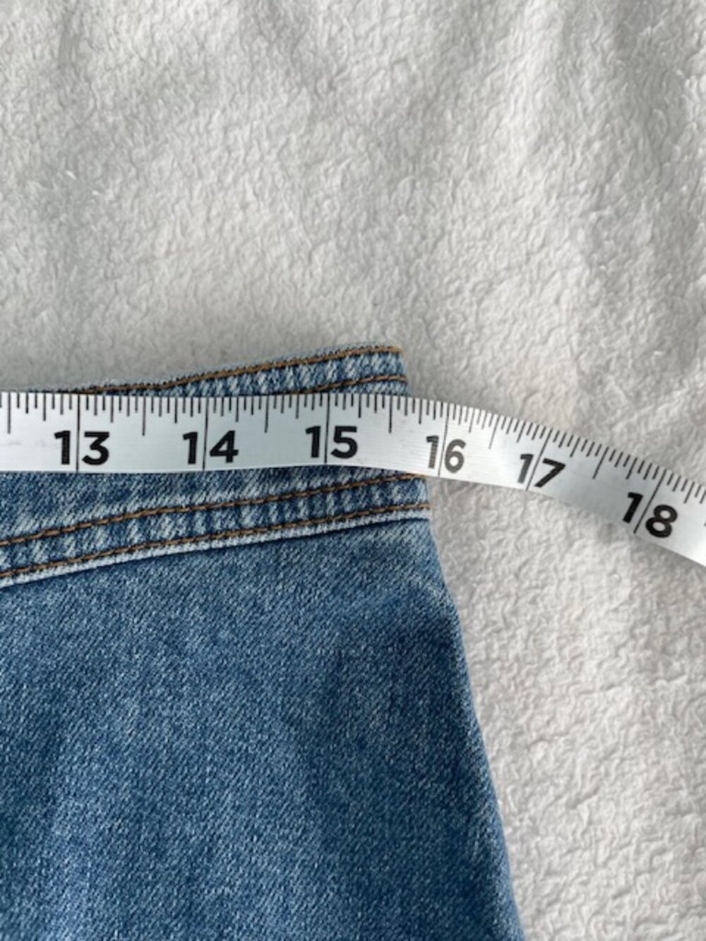 Anthropologie Denim Skirt Zipper Back A line Minimalist Blue Jean Sz 10 8 Medium - Picture 5 of 14